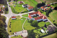 Rodný dům J. G. Mendela z ptačí perspektivy